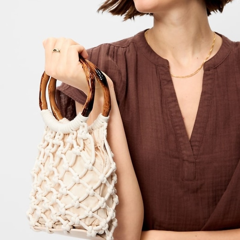 Macrame Ring Handle Bag