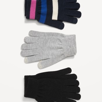 Knit Gloves 3-Pack for Women