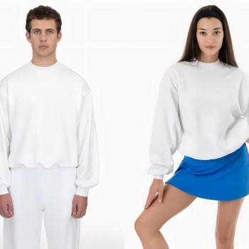 MWF1047 - 10 oz. Mid-weight Poly Cotton Fleece Wide Crewneck