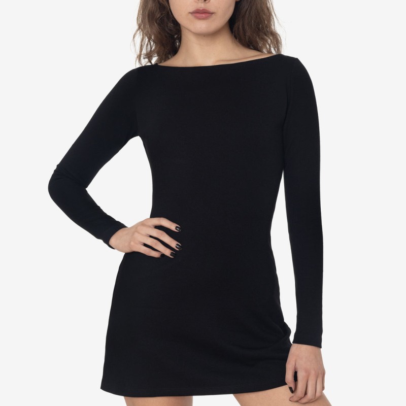 PON3644 - Ponte Long Sleeve Boatneck Dress