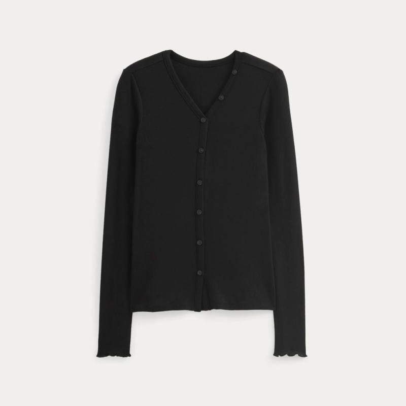 Tees Sheer V-Neck Cardigan in Butterluxe